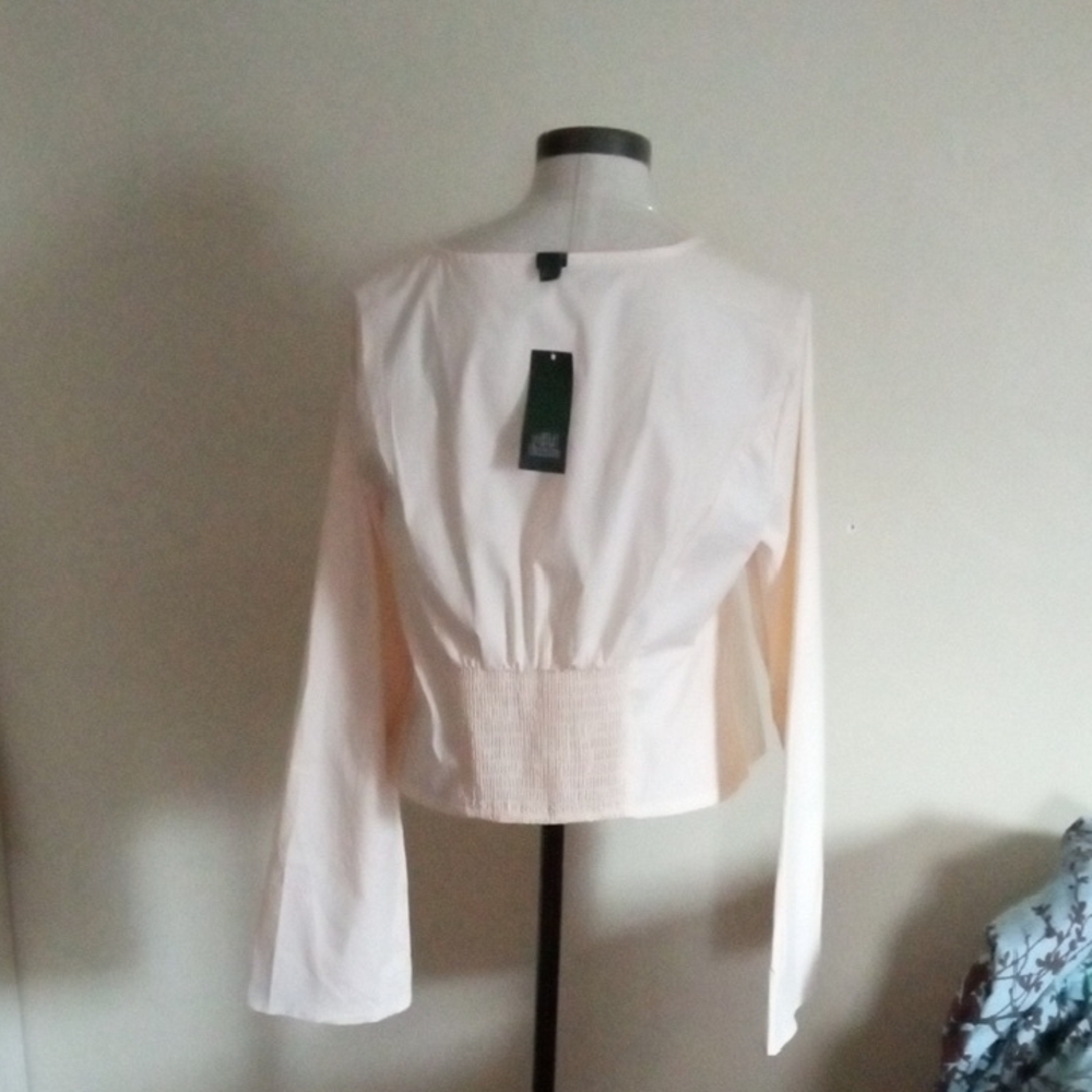 Wild Fable Renaissance Romantic White Tie-Front Square Neck Boho Blouse XXL - Picture 2 of 10